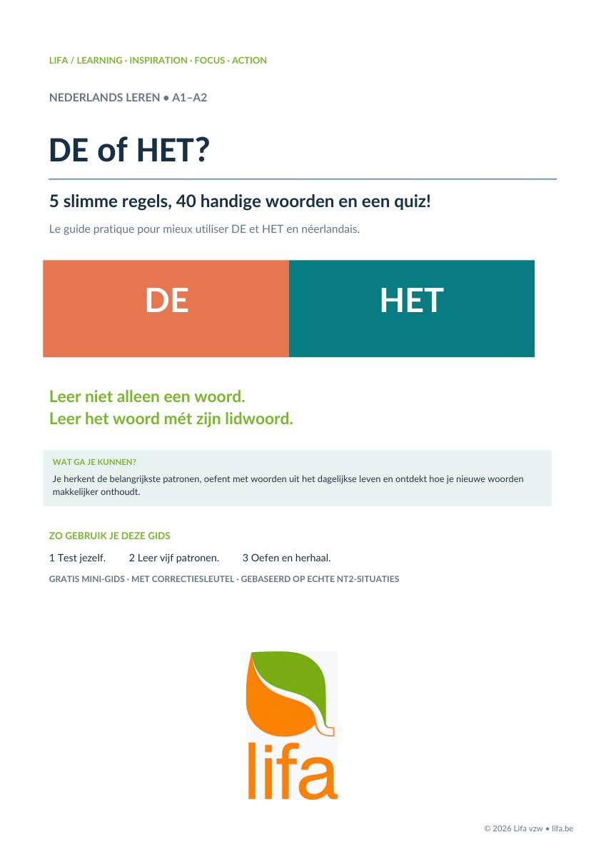 Couverture du mini-guide gratuit DE of HET ? de Lifa